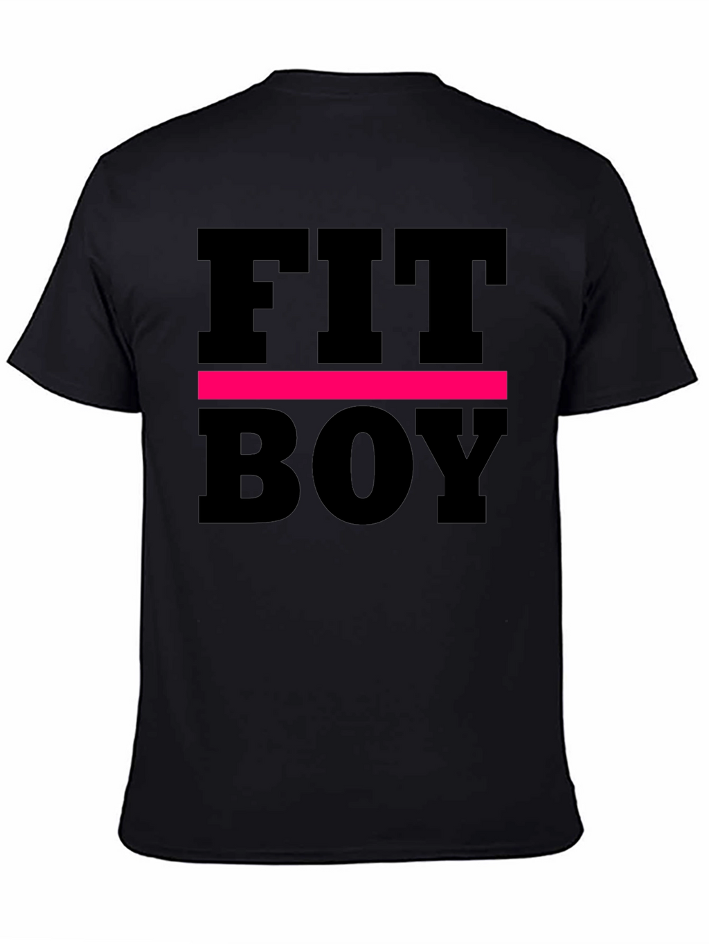 Fit Boy Graphic Tee - Black Cotton T-Shirt