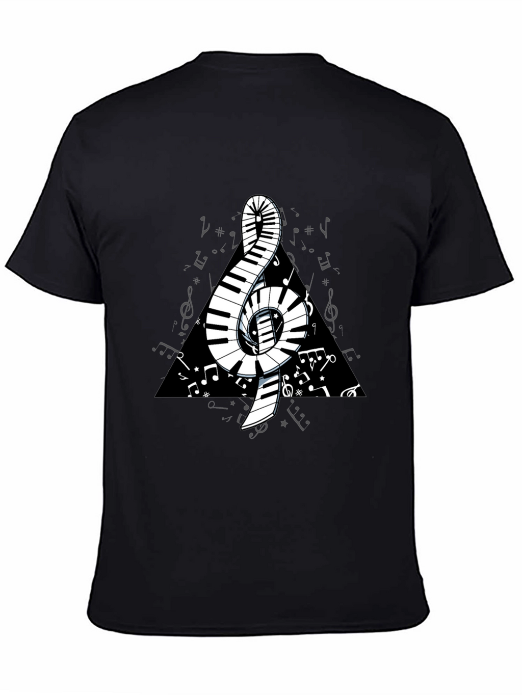 Musical Note Piano Keys T-Shirt - Black Graphic Tee