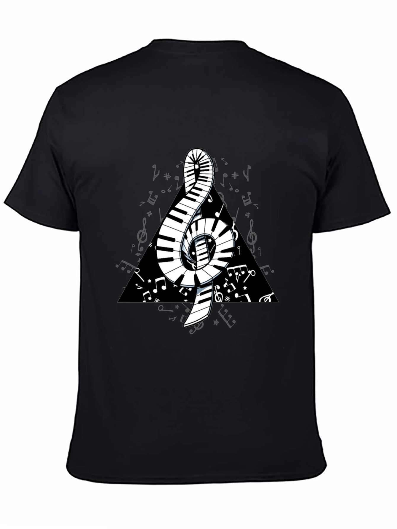 Musical Note Piano Keys T-Shirt - Black Graphic Tee