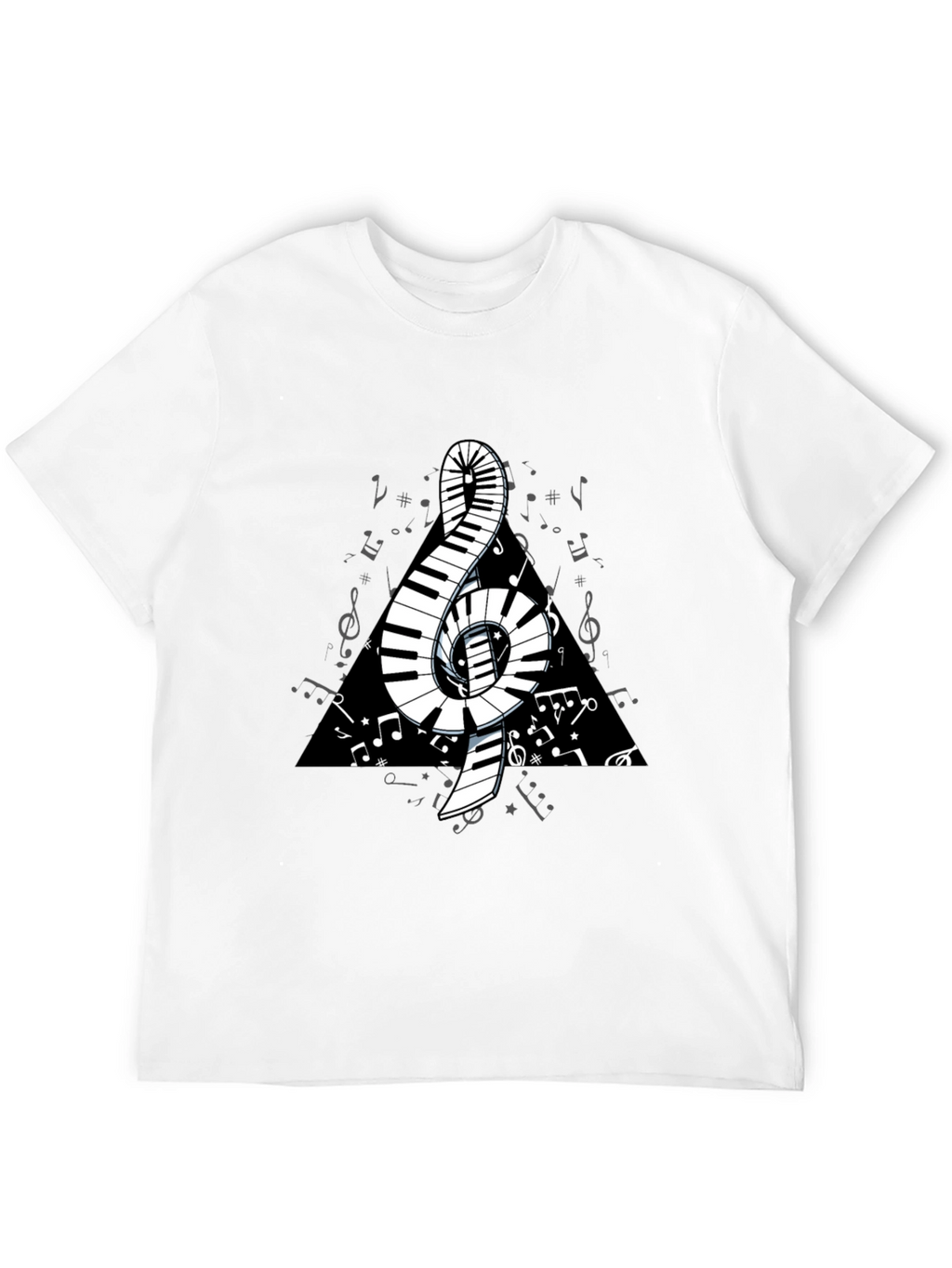 Musical Note Piano Keys T-Shirt - Black Graphic Tee