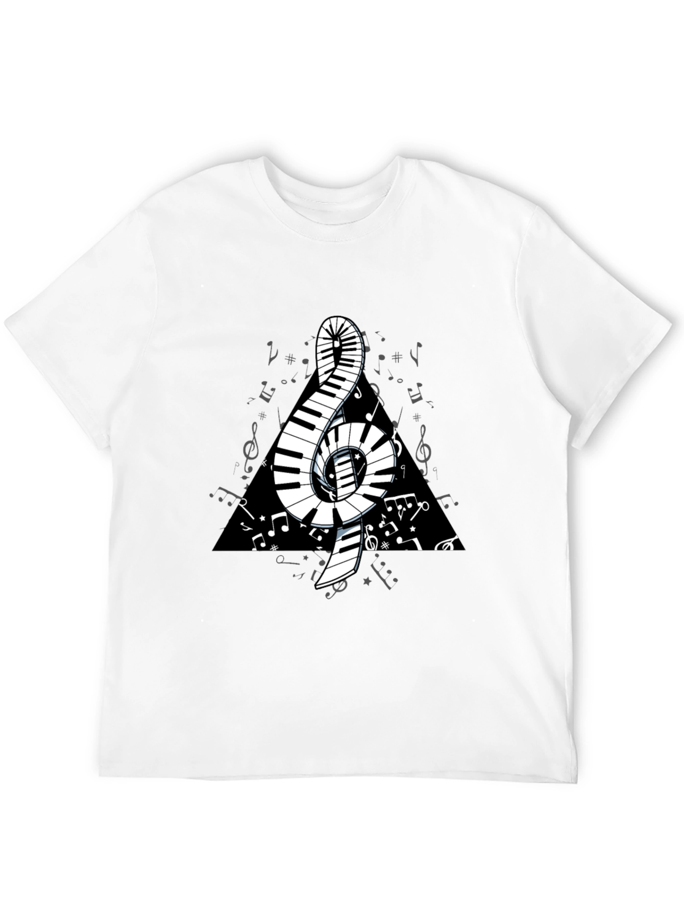 Musical Note Piano Keys T-Shirt - Black Graphic Tee
