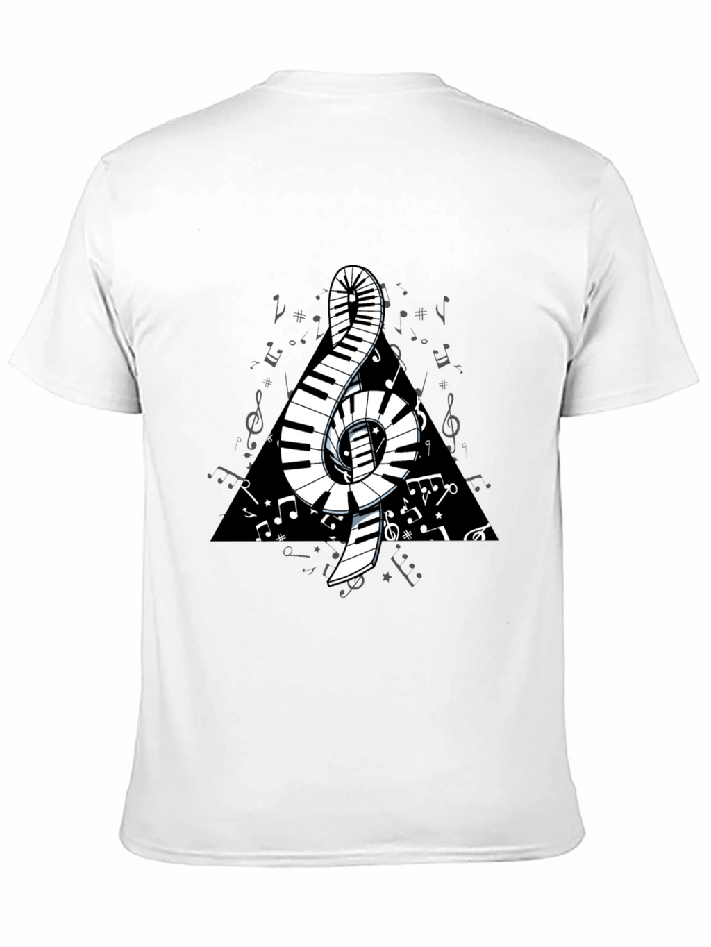 Musical Note Piano Keys T-Shirt - Black Graphic Tee