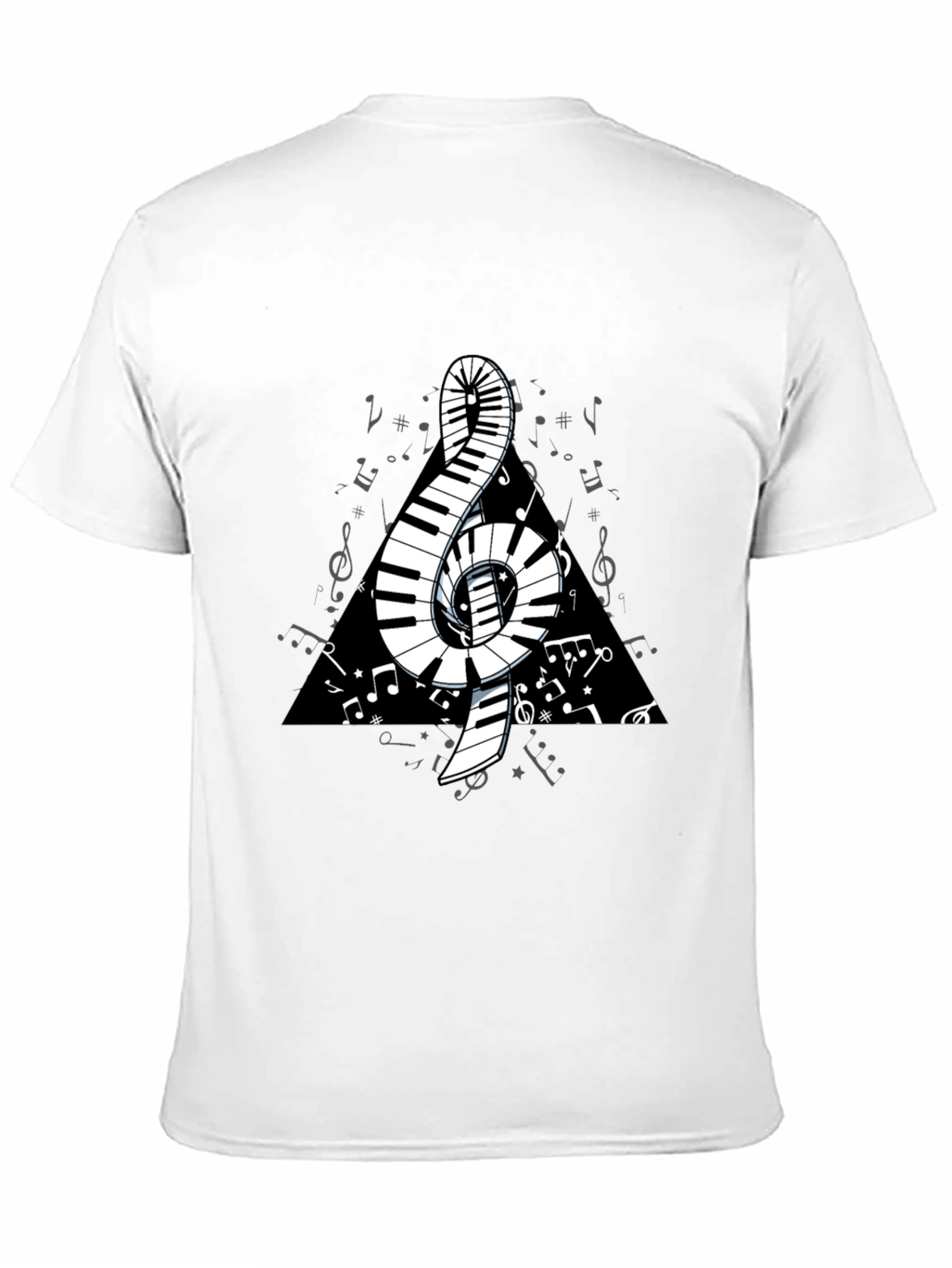 Musical Note Piano Keys T-Shirt - Black Graphic Tee