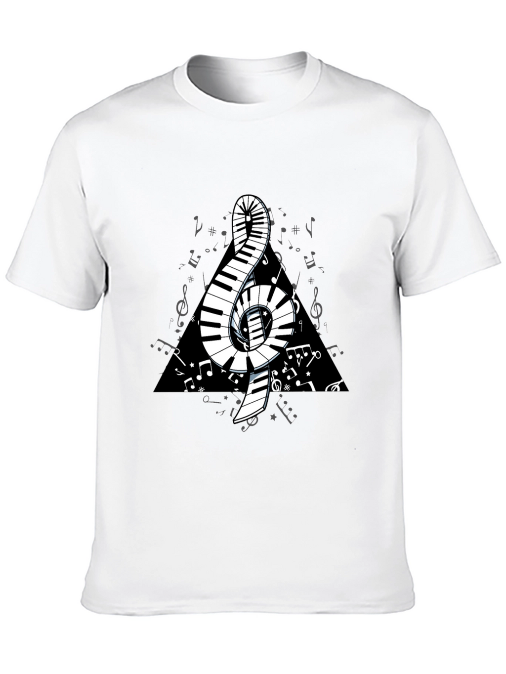 Musical Note Piano Keys T-Shirt - Black Graphic Tee