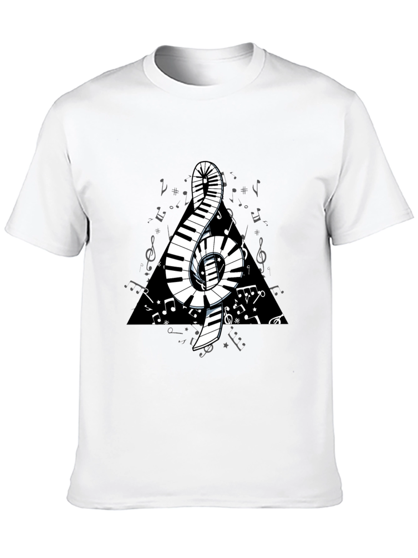 Musical Note Piano Keys T-Shirt - Black Graphic Tee