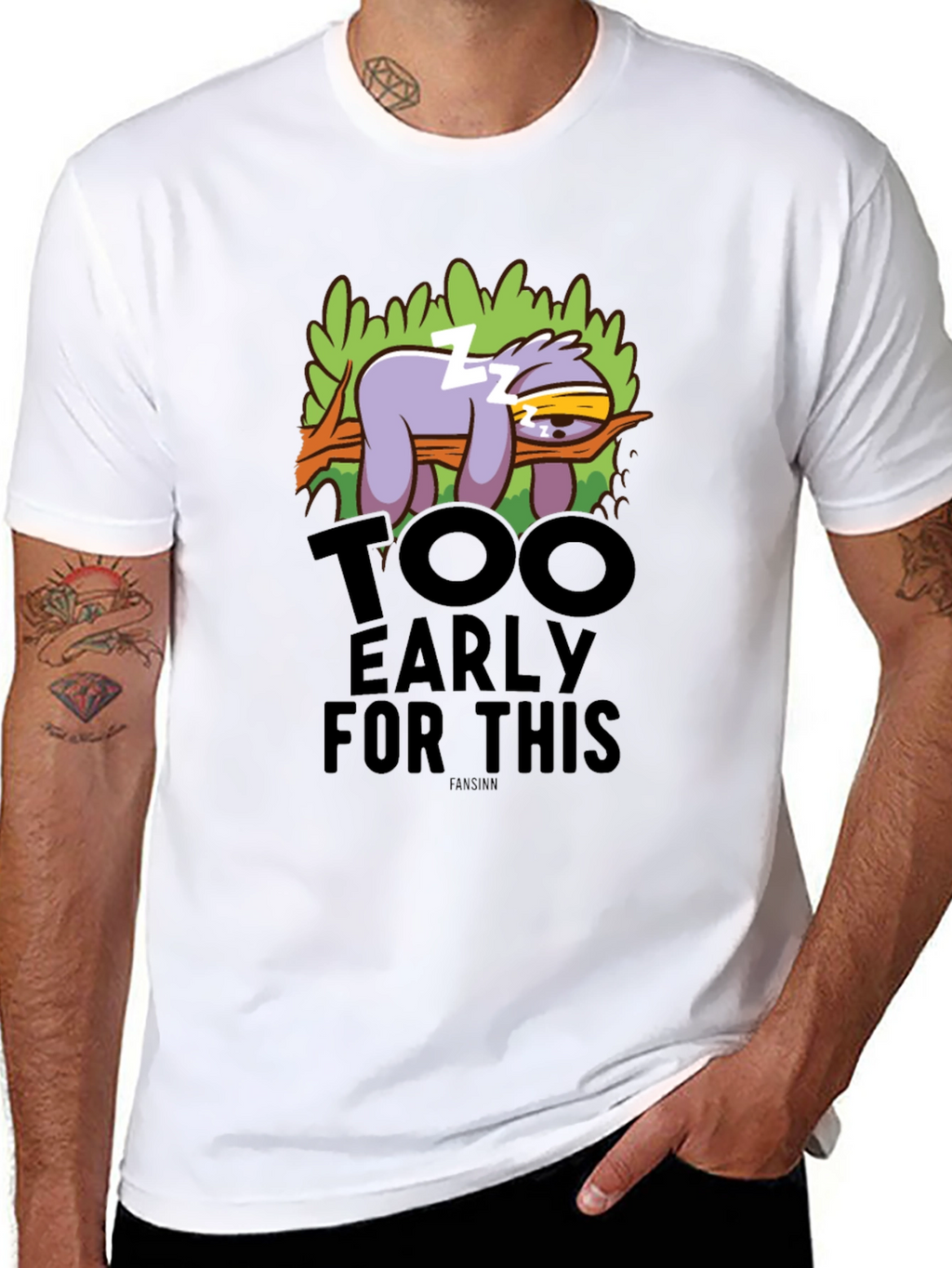 Funny Sloth Too Early Graphic T-Shirt