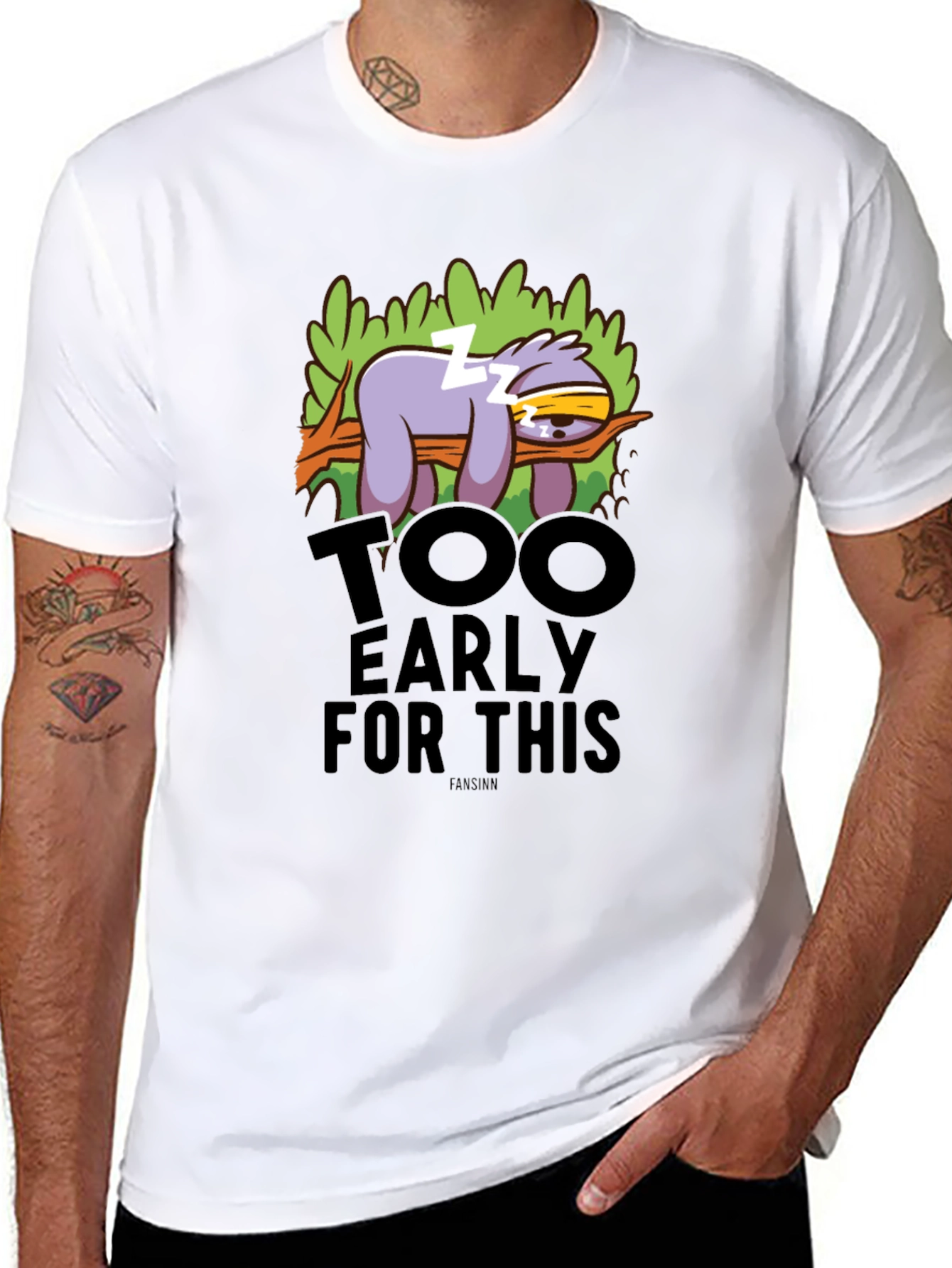 Funny Sloth Too Early Graphic T-Shirt