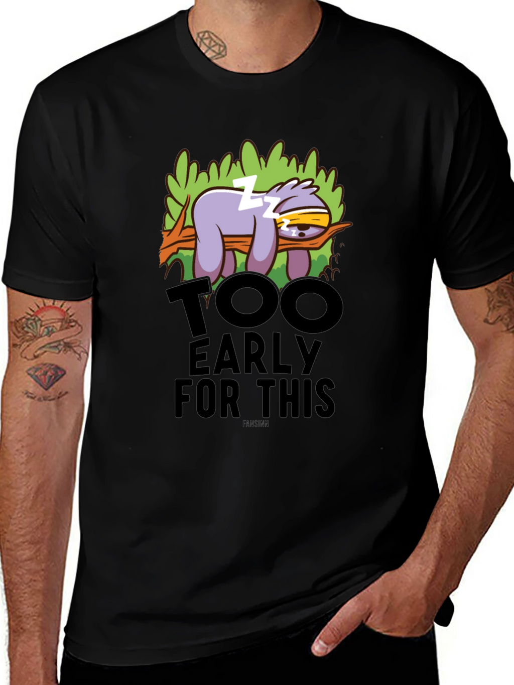 Funny Sloth Too Early Graphic T-Shirt