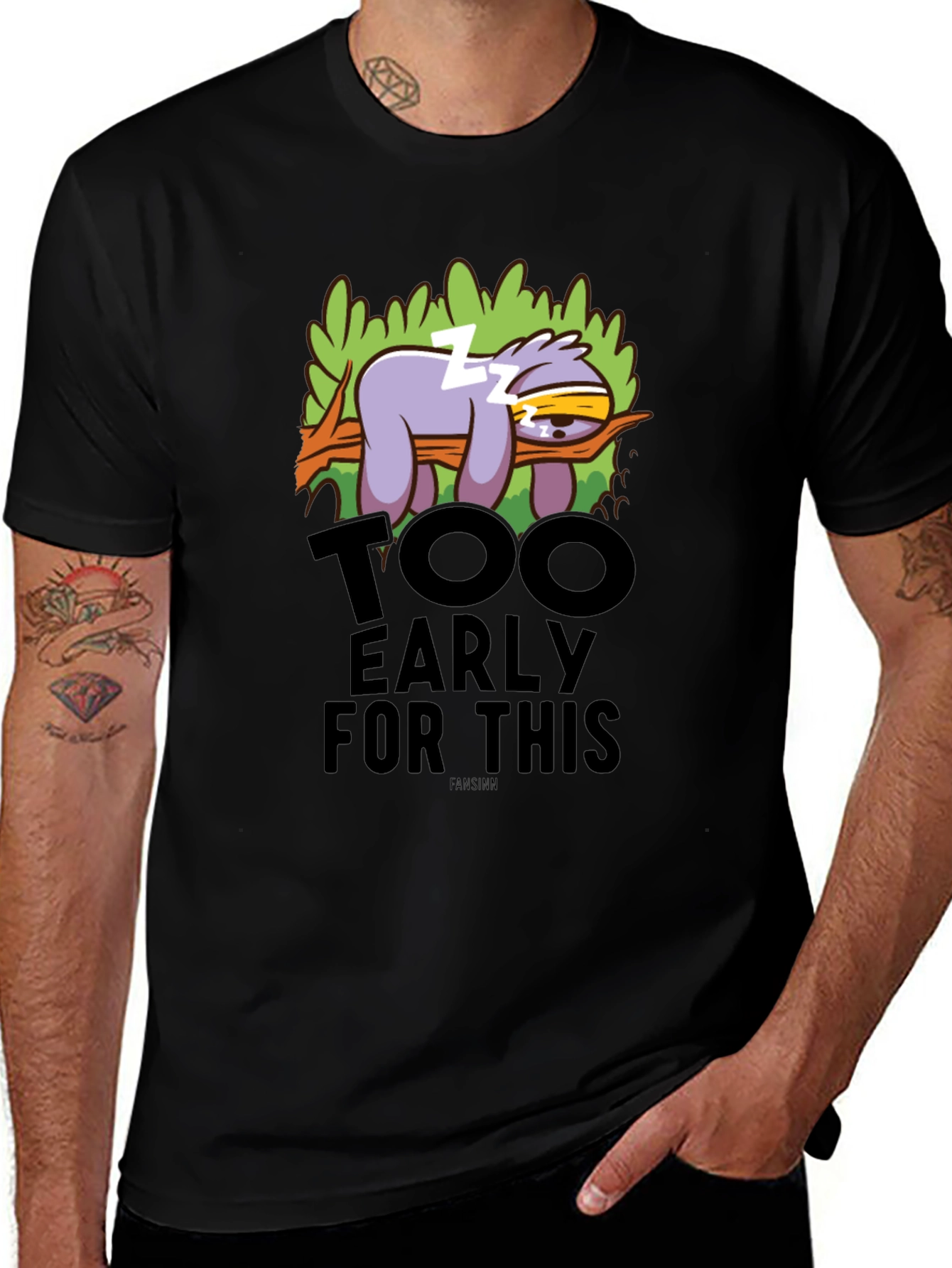 Funny Sloth Too Early Graphic T-Shirt