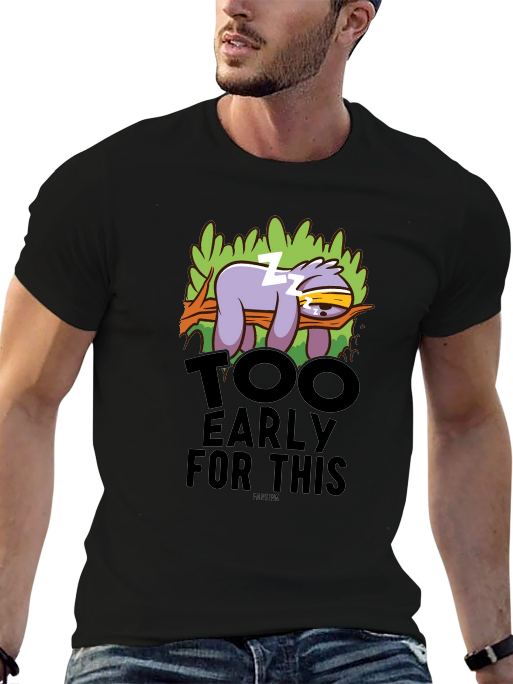 Funny Sloth Too Early Graphic T-Shirt
