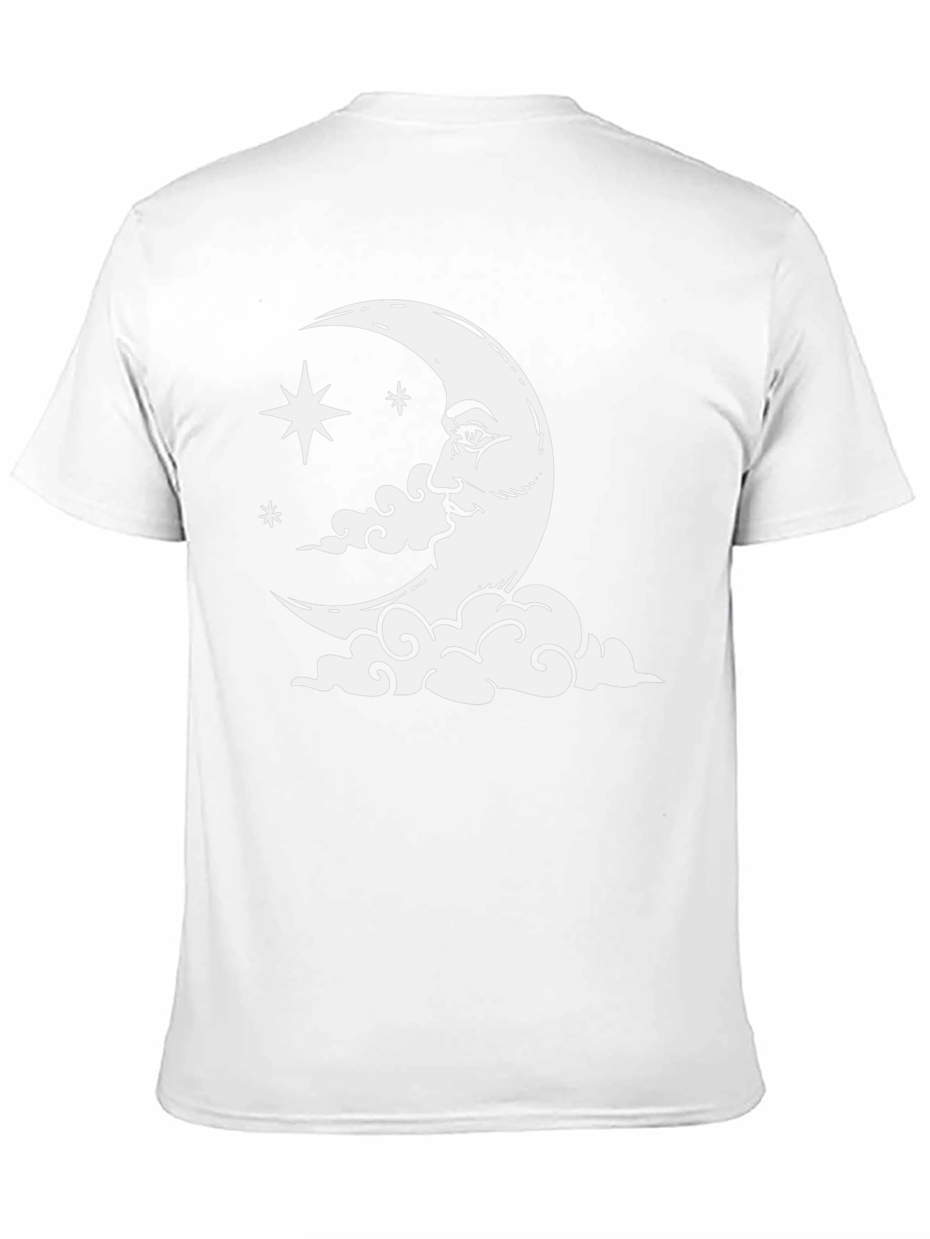 Celestial Moon & Stars Graphic Tee - Black