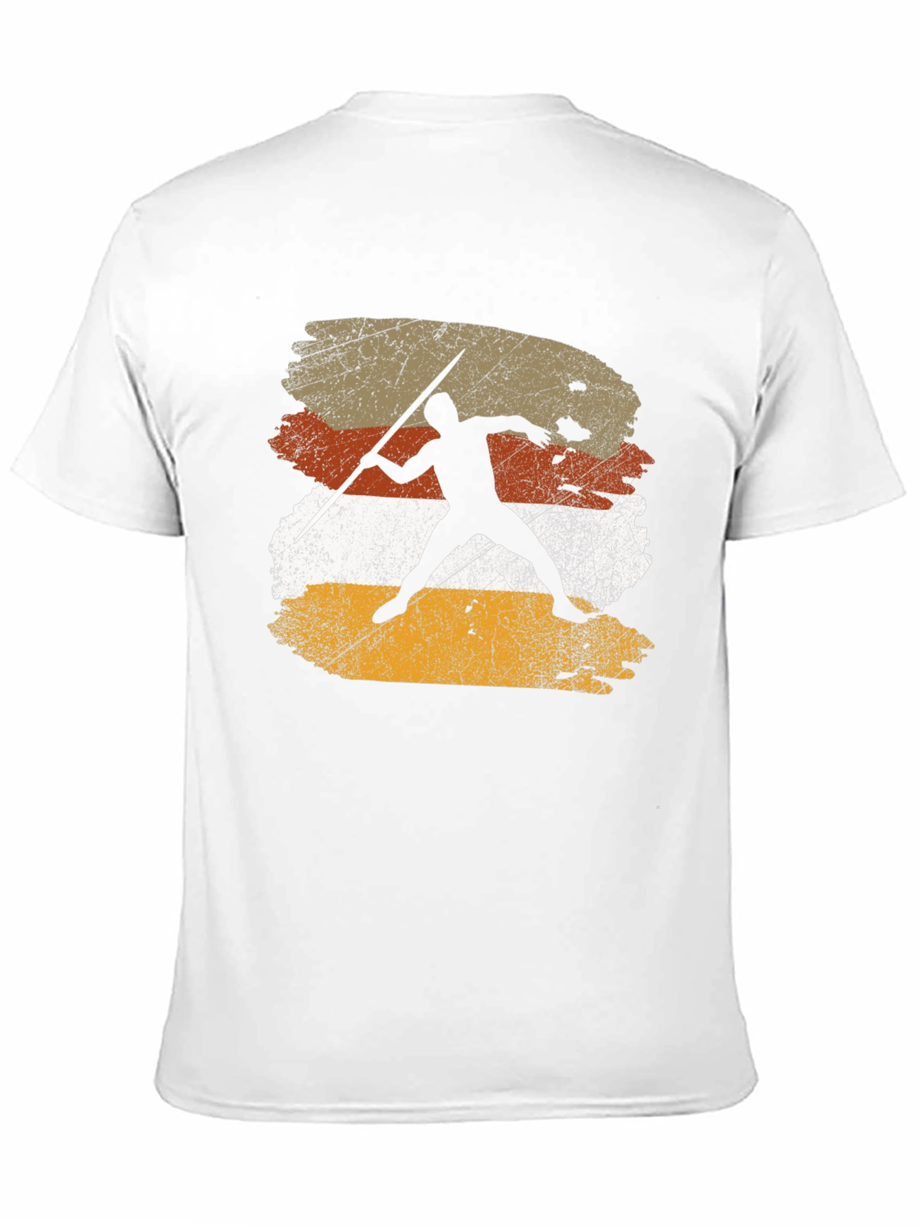 Retro Javelin Thrower Graphic Tee - Black