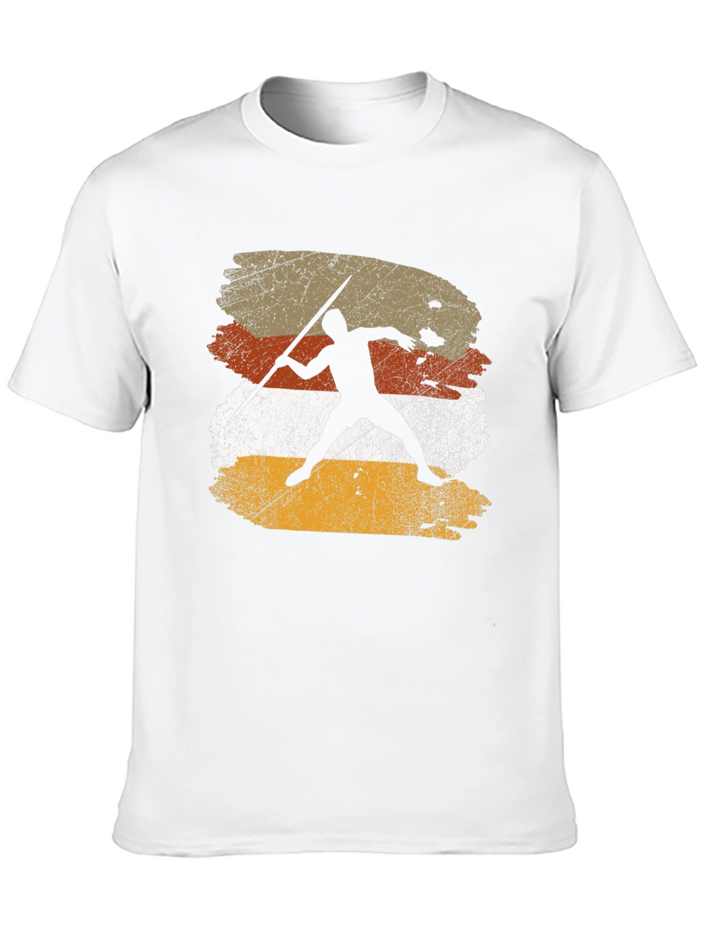 Retro Javelin Thrower Graphic Tee - Black