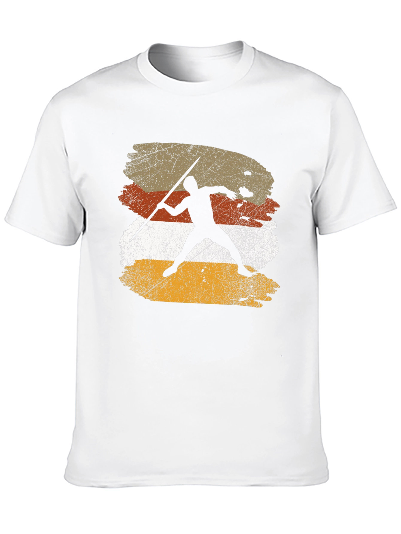 Retro Javelin Thrower Graphic Tee - Black