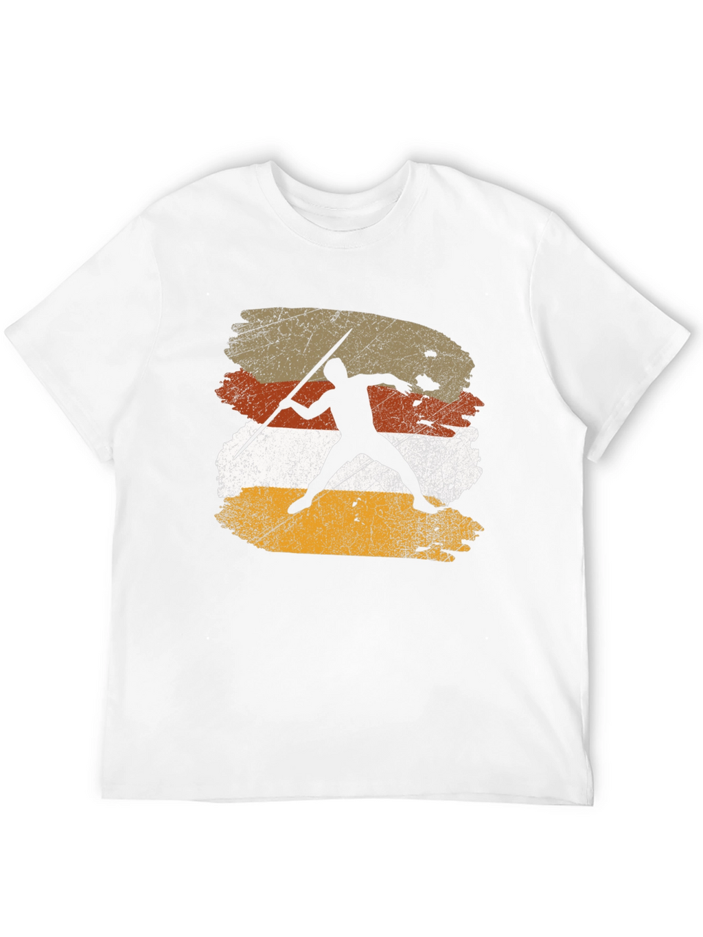 Retro Javelin Thrower Graphic Tee - Black