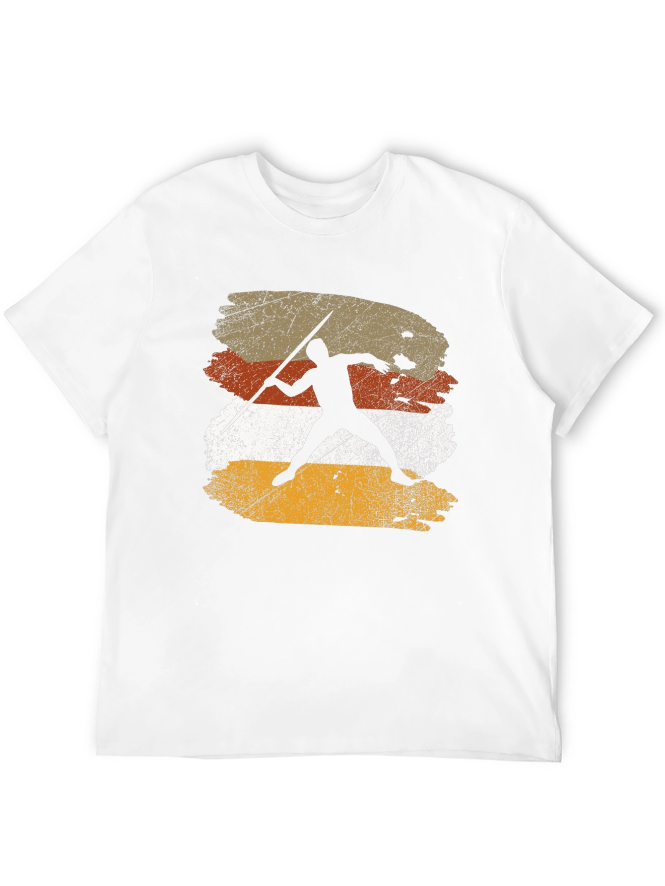 Retro Javelin Thrower Graphic Tee - Black