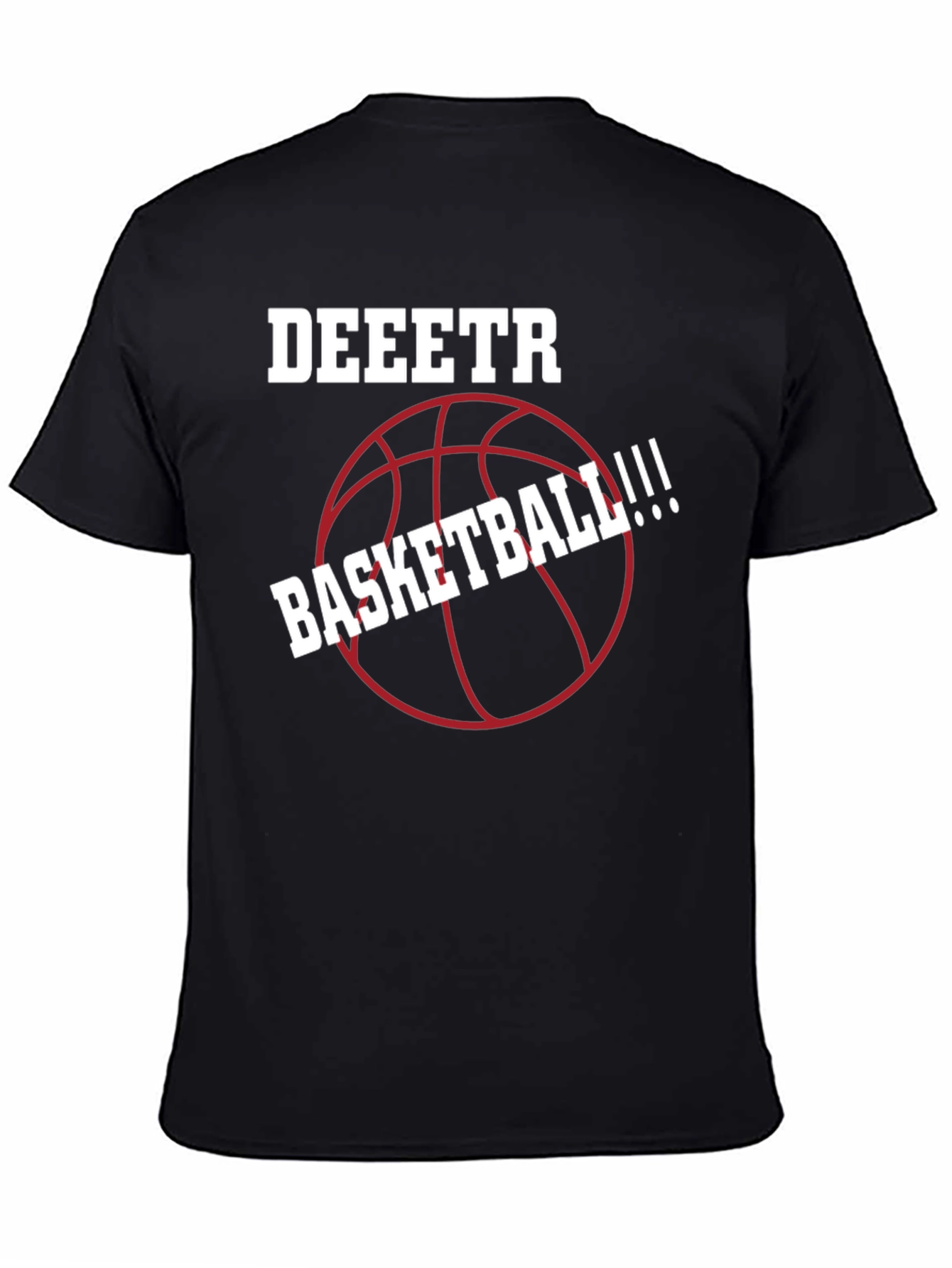 Deeetr Basketball Graphic Tee - Black Cotton Shirt