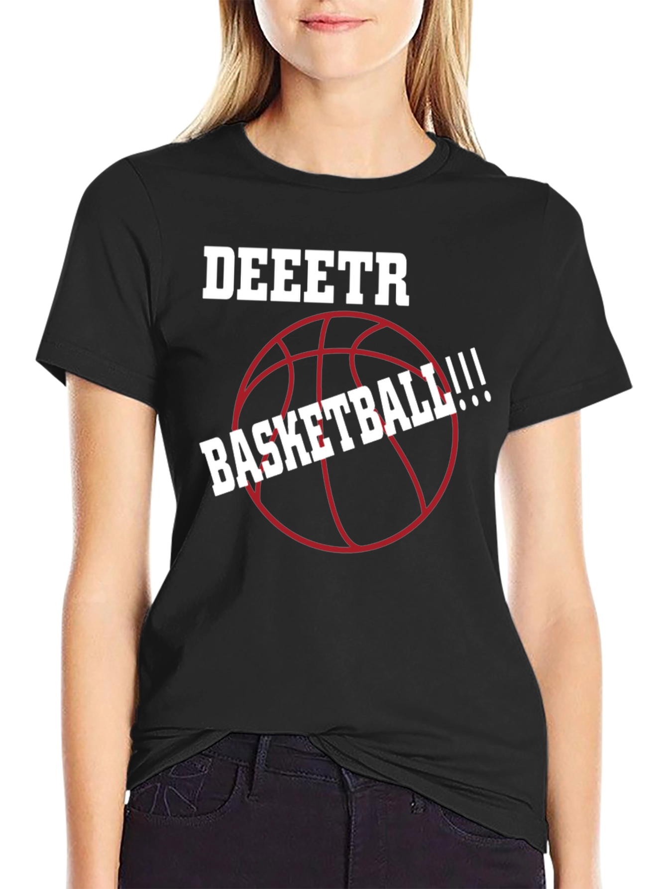 Deeetr Basketball Graphic Tee - Black Cotton Shirt