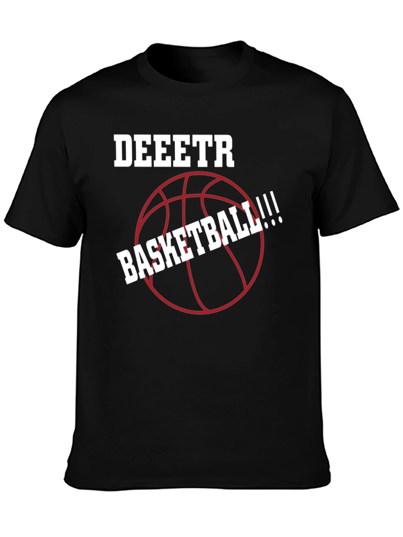 Deeetr Basketball Graphic Tee - Black Cotton Shirt