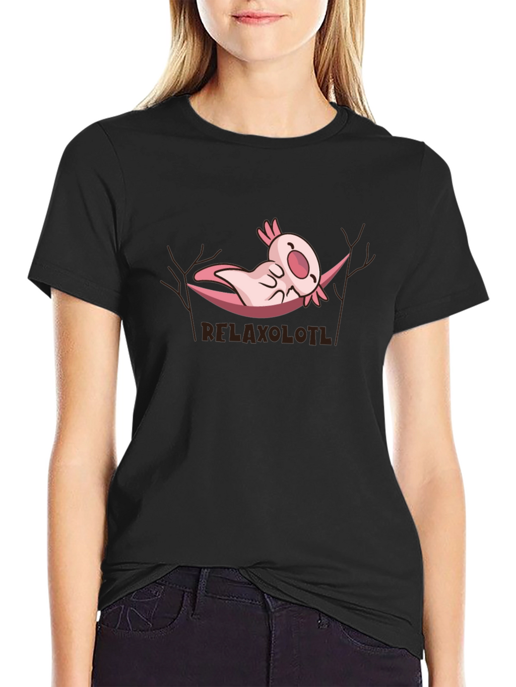 Relaxolotl T-Shirt - Cute Axolotl Hammock Tee