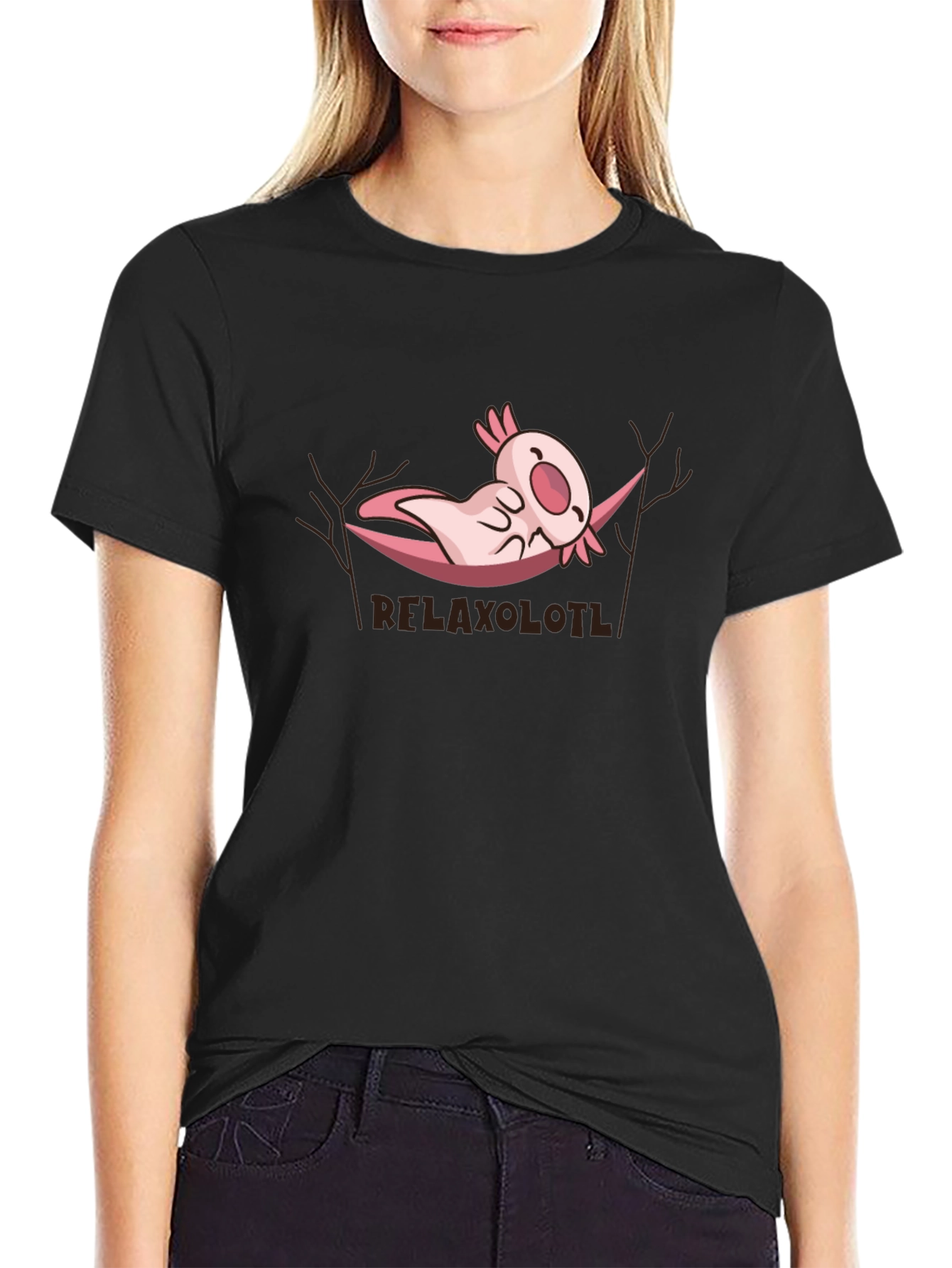 Relaxolotl T-Shirt - Cute Axolotl Hammock Tee