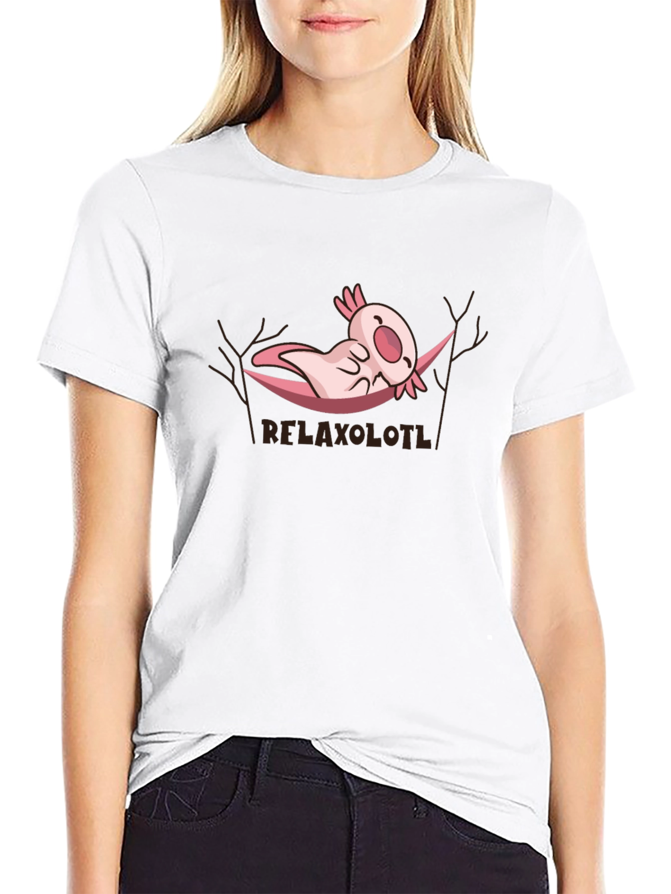 Relaxolotl T-Shirt - Cute Axolotl Hammock Tee