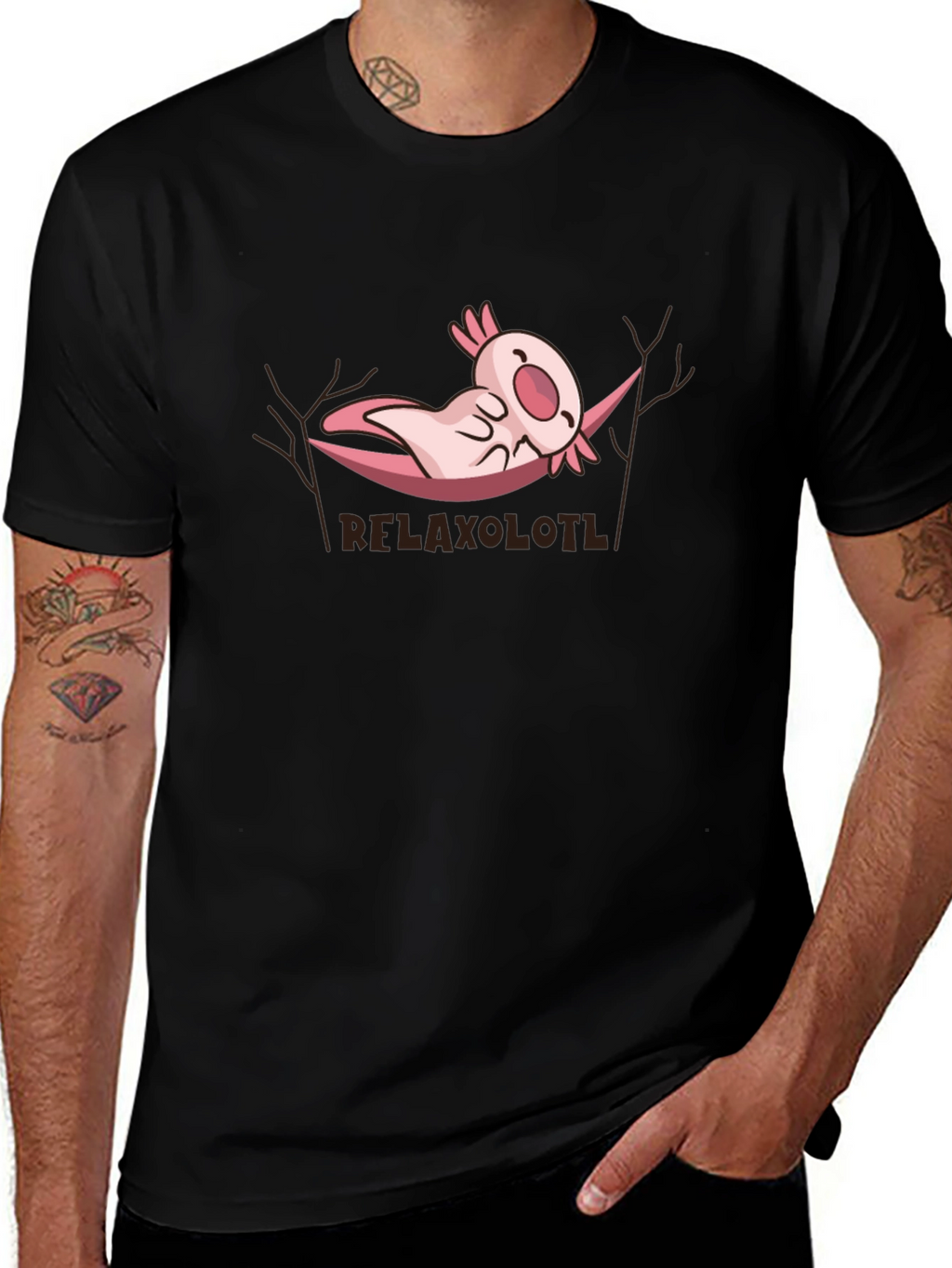 Relaxolotl T-Shirt - Cute Axolotl Hammock Tee