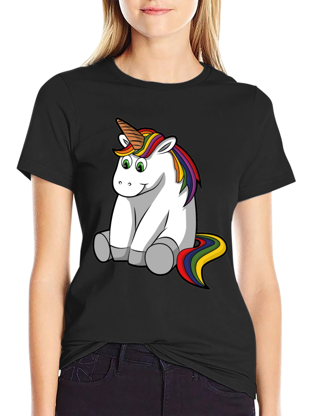 Unicorn T-Shirt - Black Cotton Tee
