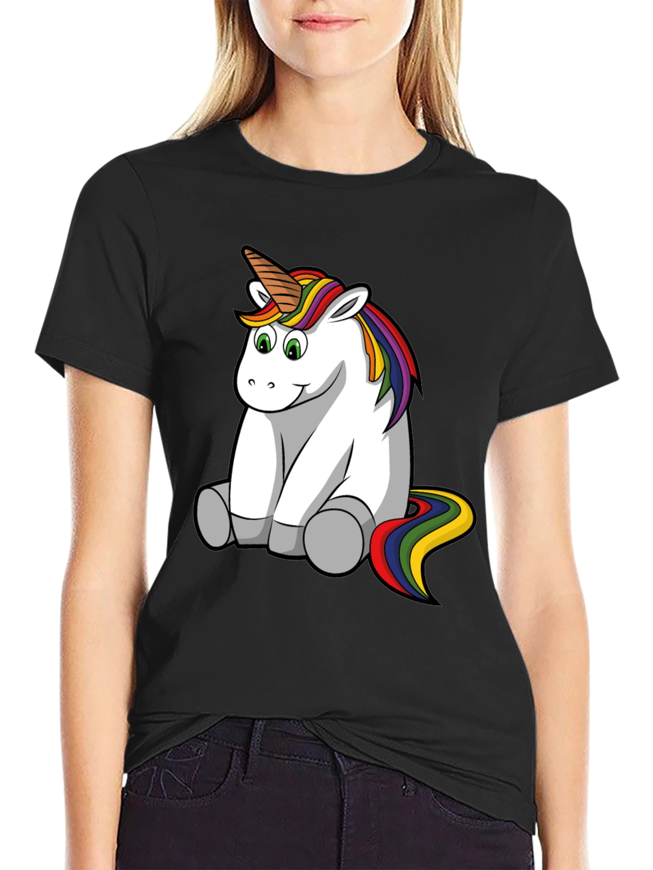 Unicorn T-Shirt - Black Cotton Tee