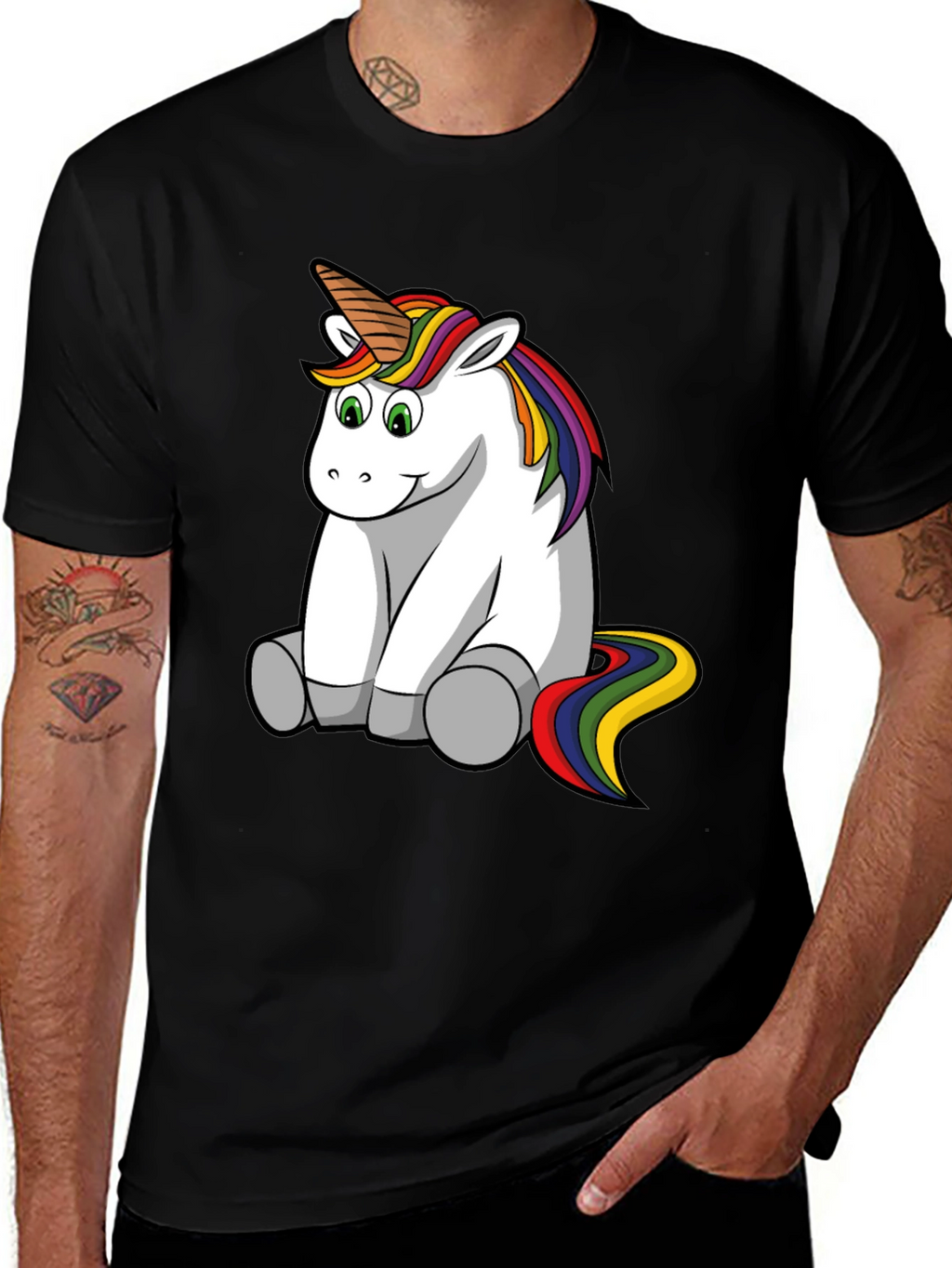 Unicorn T-Shirt - Black Cotton Tee