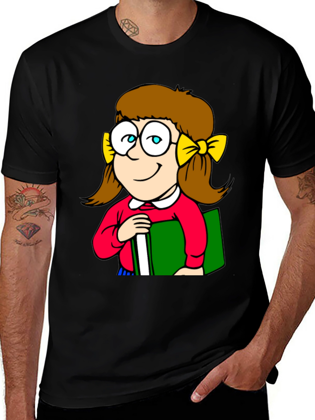 Cartoon Girl T-Shirt - Unique Geeky Design