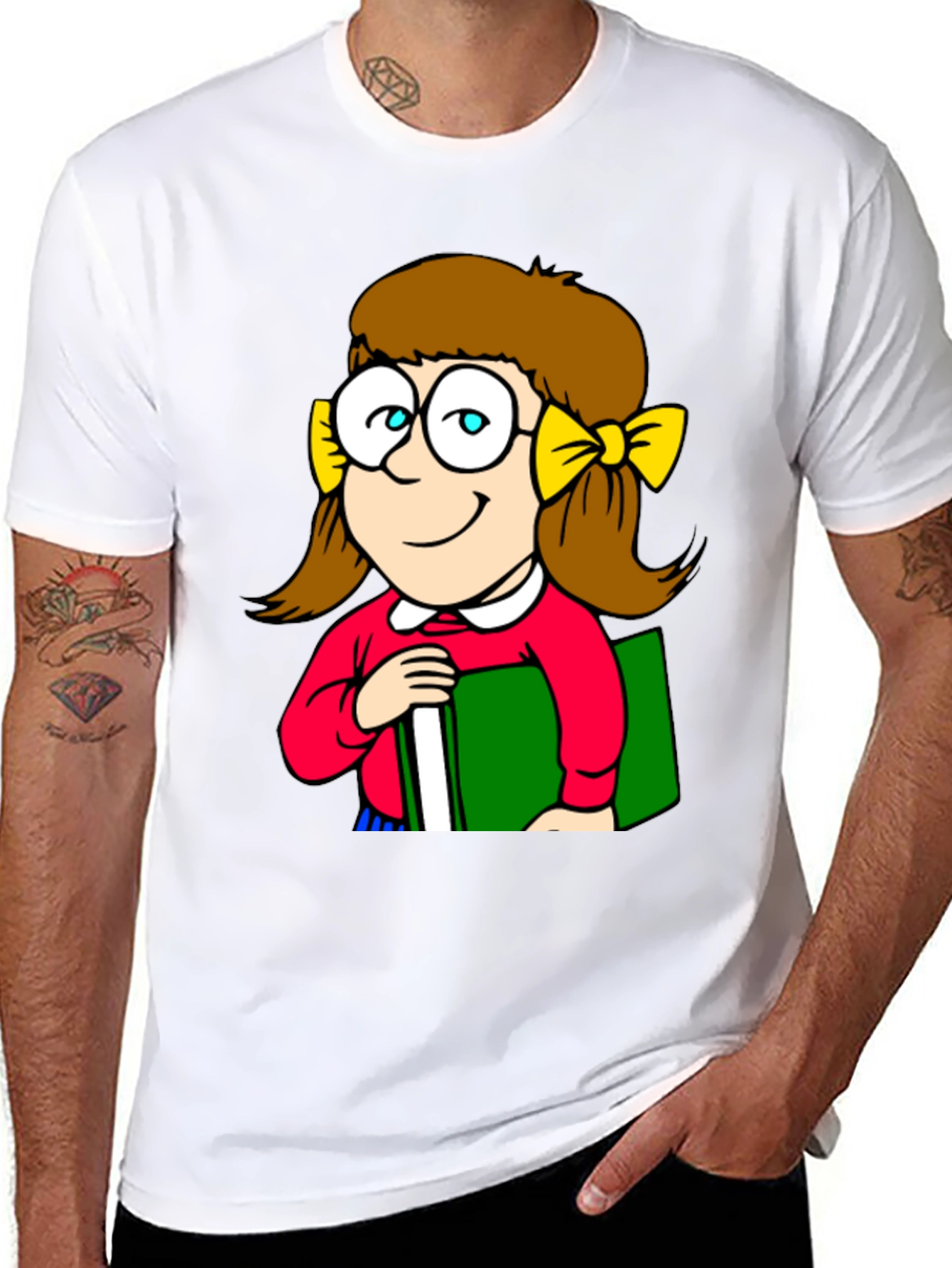 Cartoon Girl T-Shirt - Unique Geeky Design