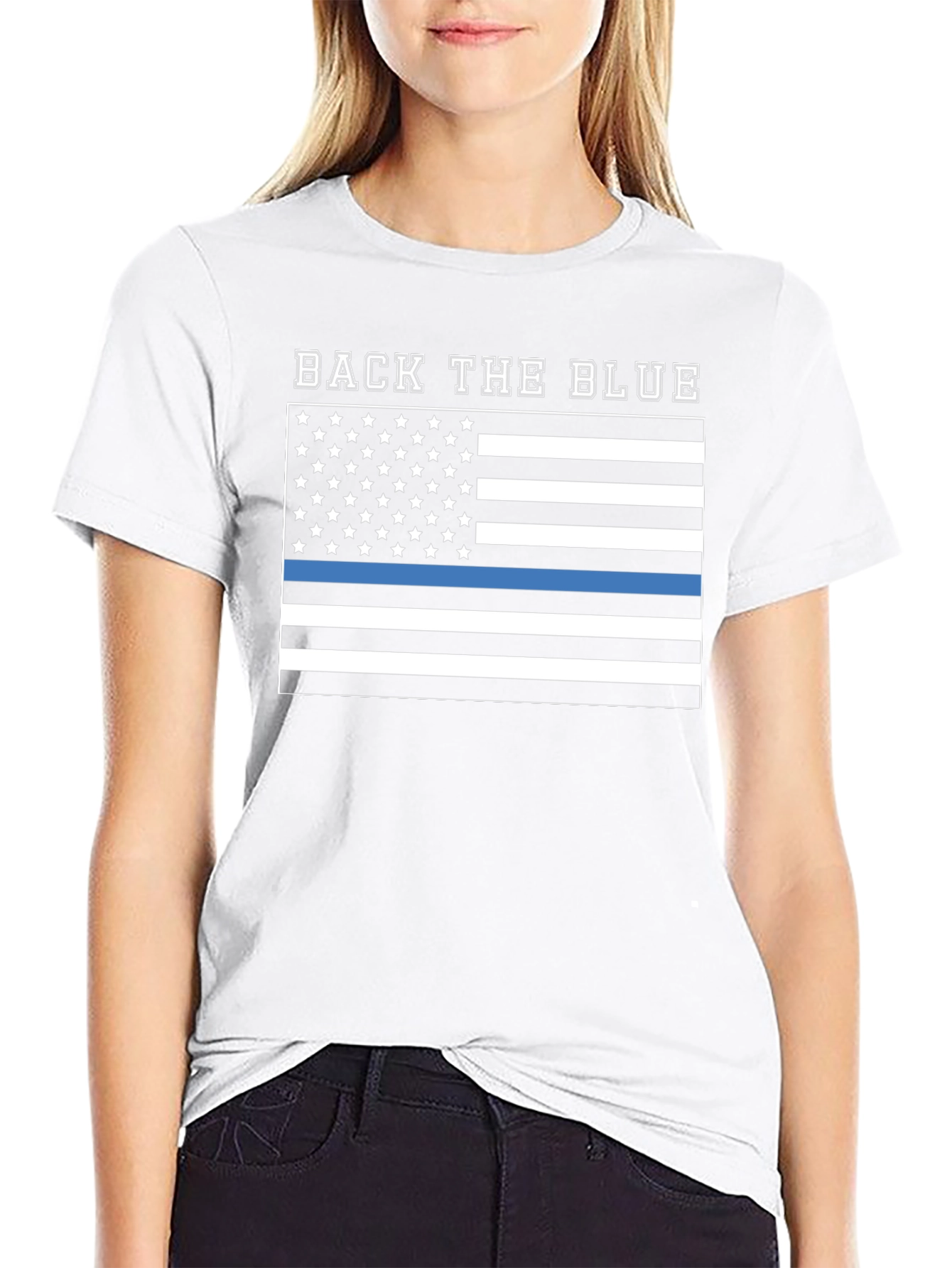 Back The Blue T-Shirt - Thin Blue Line USA Flag