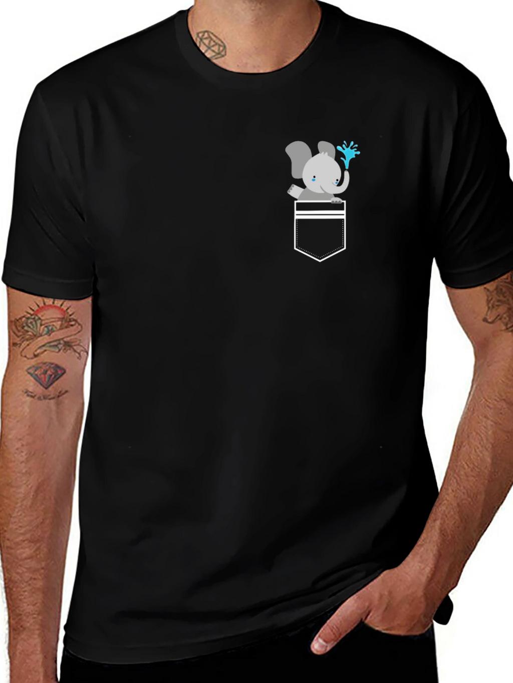 Elephant Pocket Graphic T-Shirt
