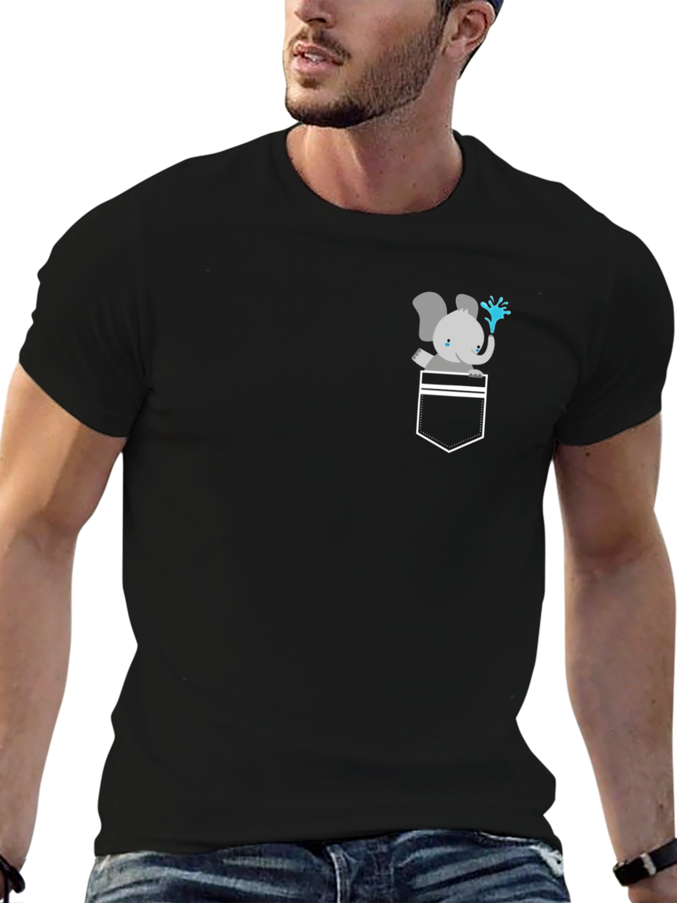 Elephant Pocket Graphic T-Shirt