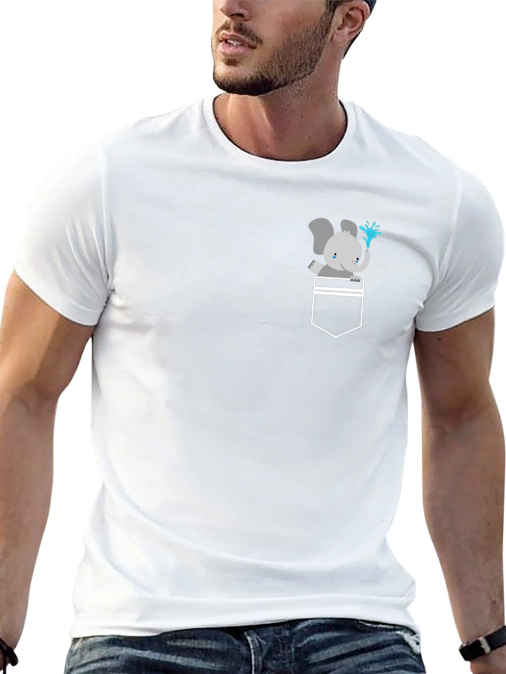 Elephant Pocket Graphic T-Shirt