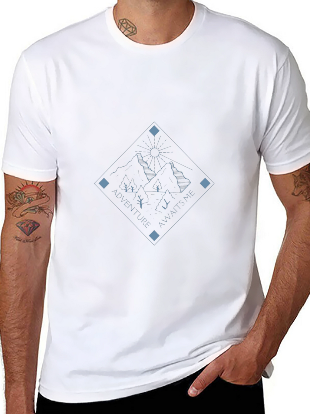 Adventure Awaits Graphic Tee - Mountain Design