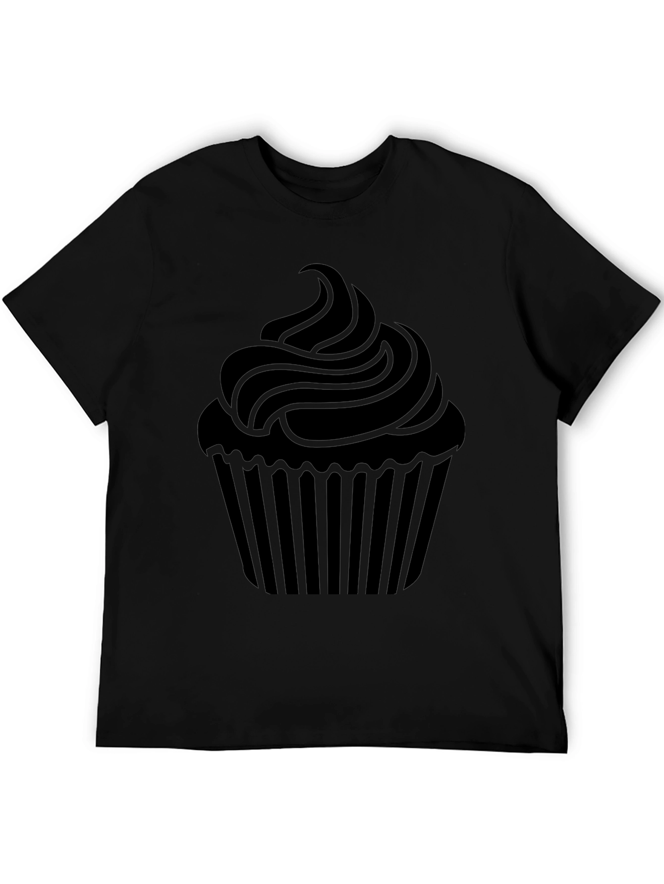 Cupcake Graphic Tee - Black Cotton T-Shirt