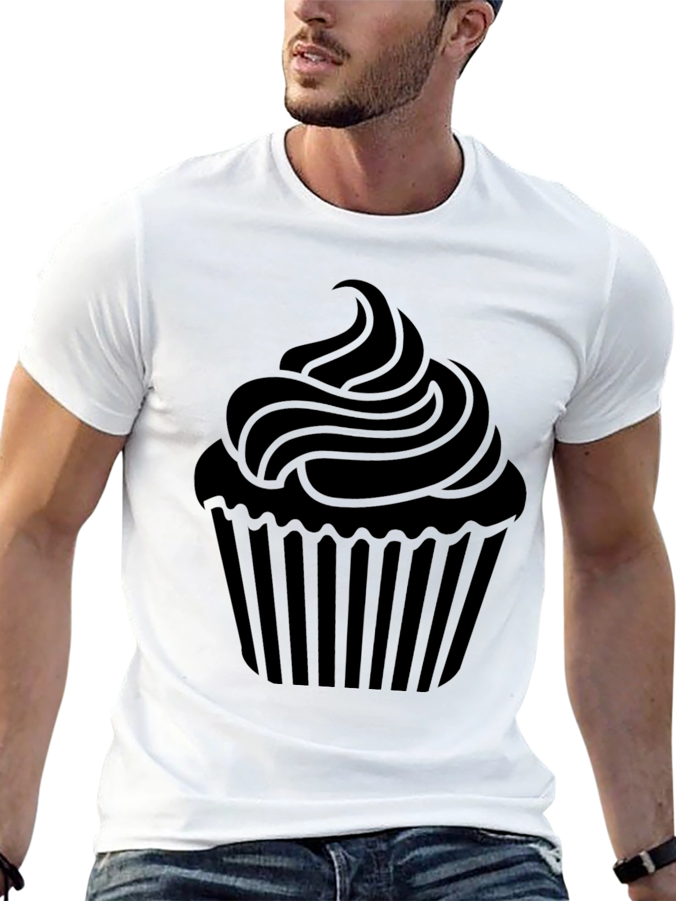 Cupcake Graphic Tee - Black Cotton T-Shirt