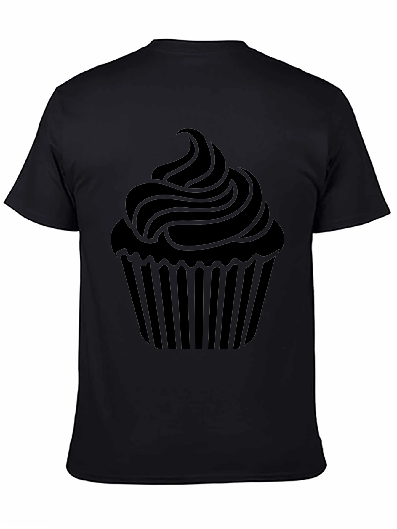 Cupcake Graphic Tee - Black Cotton T-Shirt
