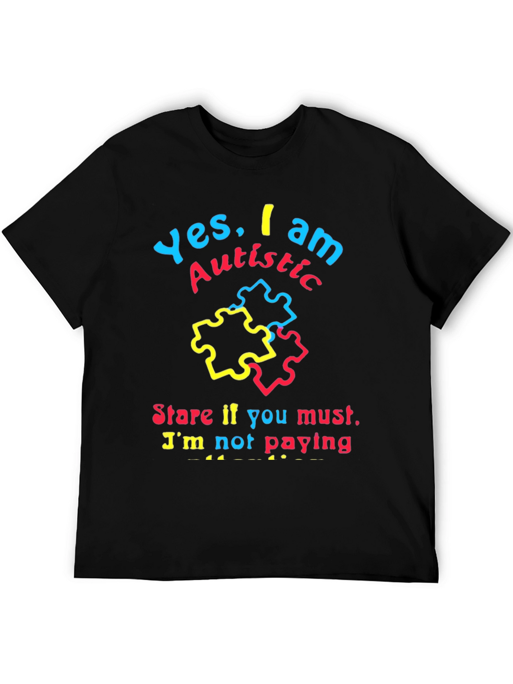 Autistic Pride Black T-Shirt