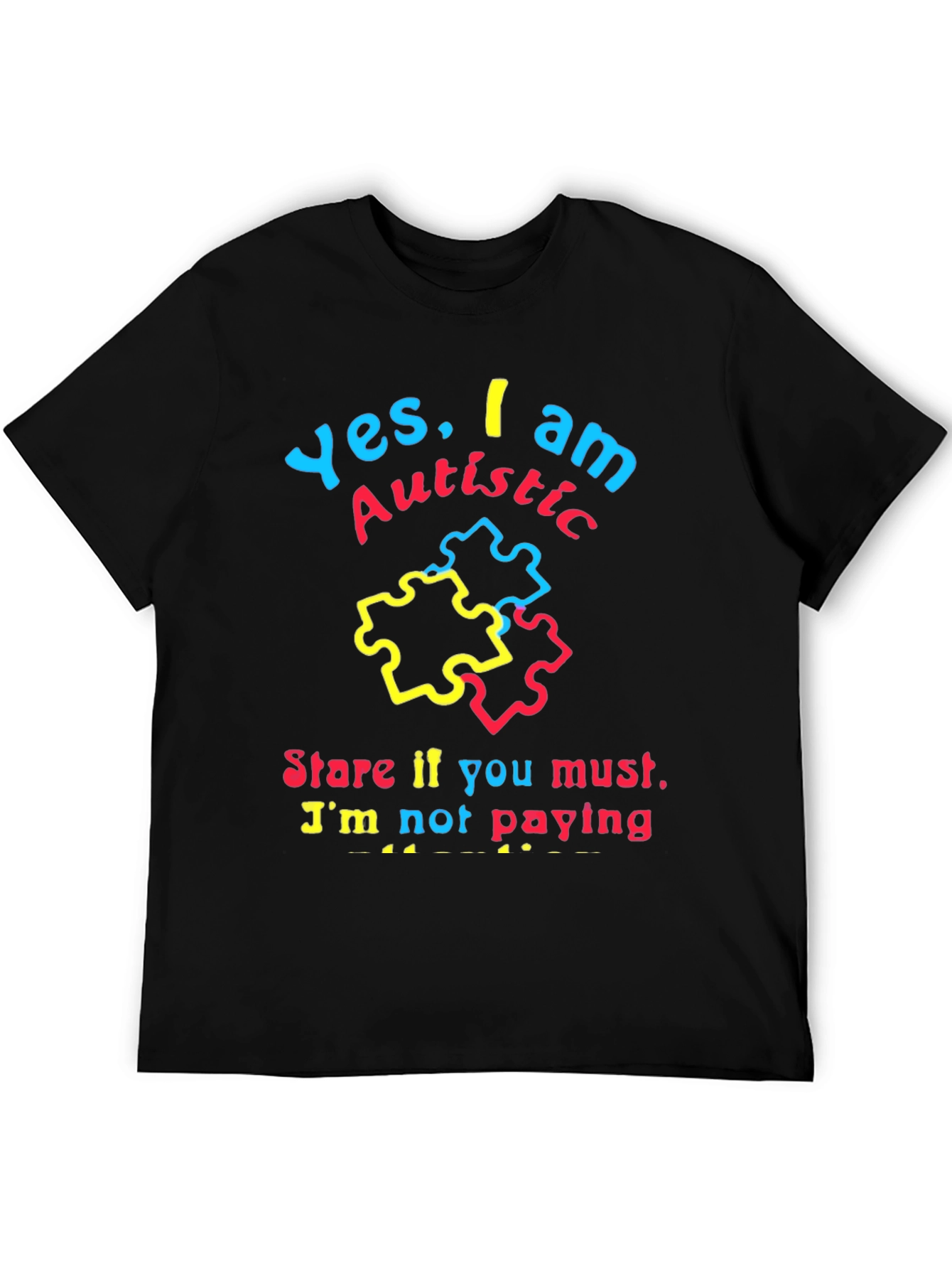 Autistic Pride Black T-Shirt