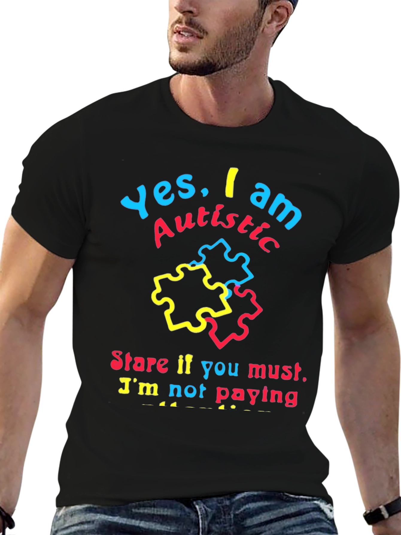 Autistic Pride Black T-Shirt