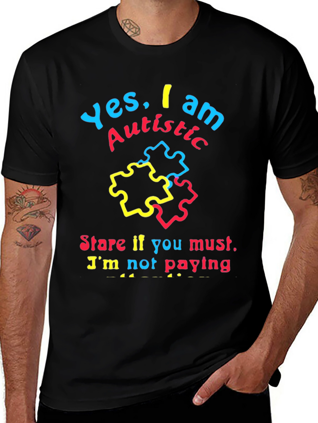 Autistic Pride Black T-Shirt