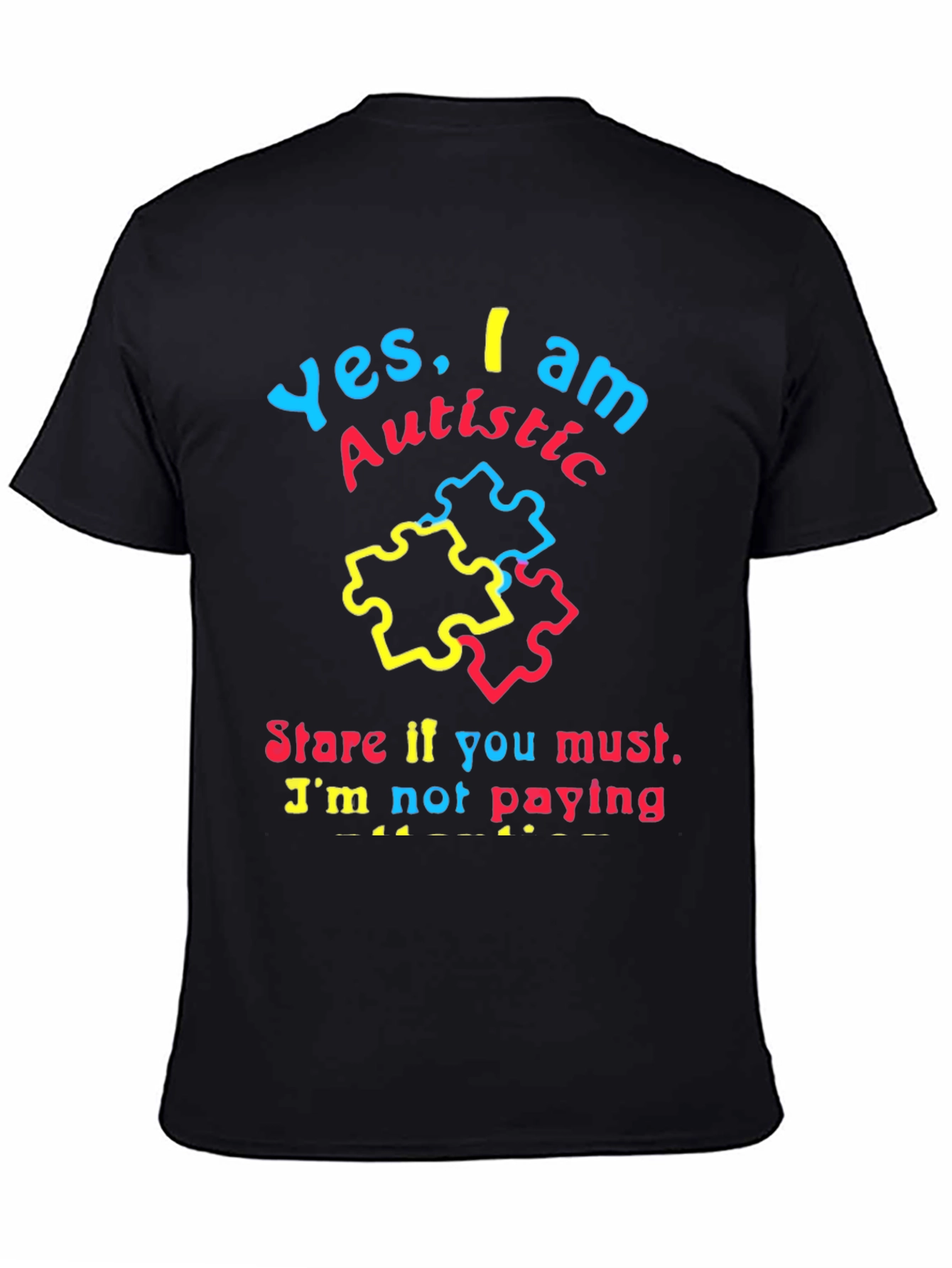 Autistic Pride Black T-Shirt