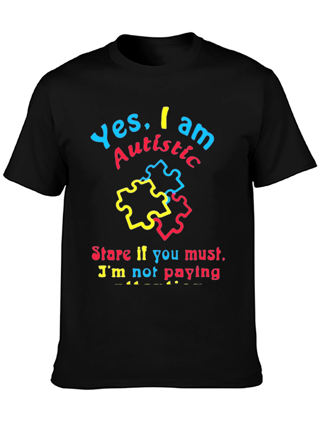 Autistic Pride Black T-Shirt
