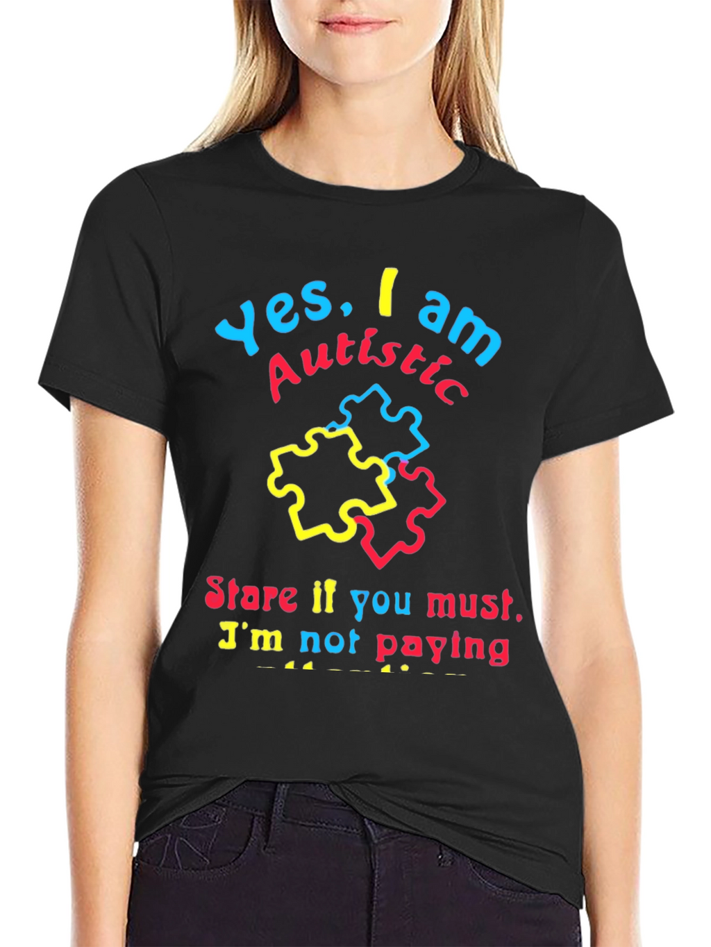 Autistic Pride Black T-Shirt