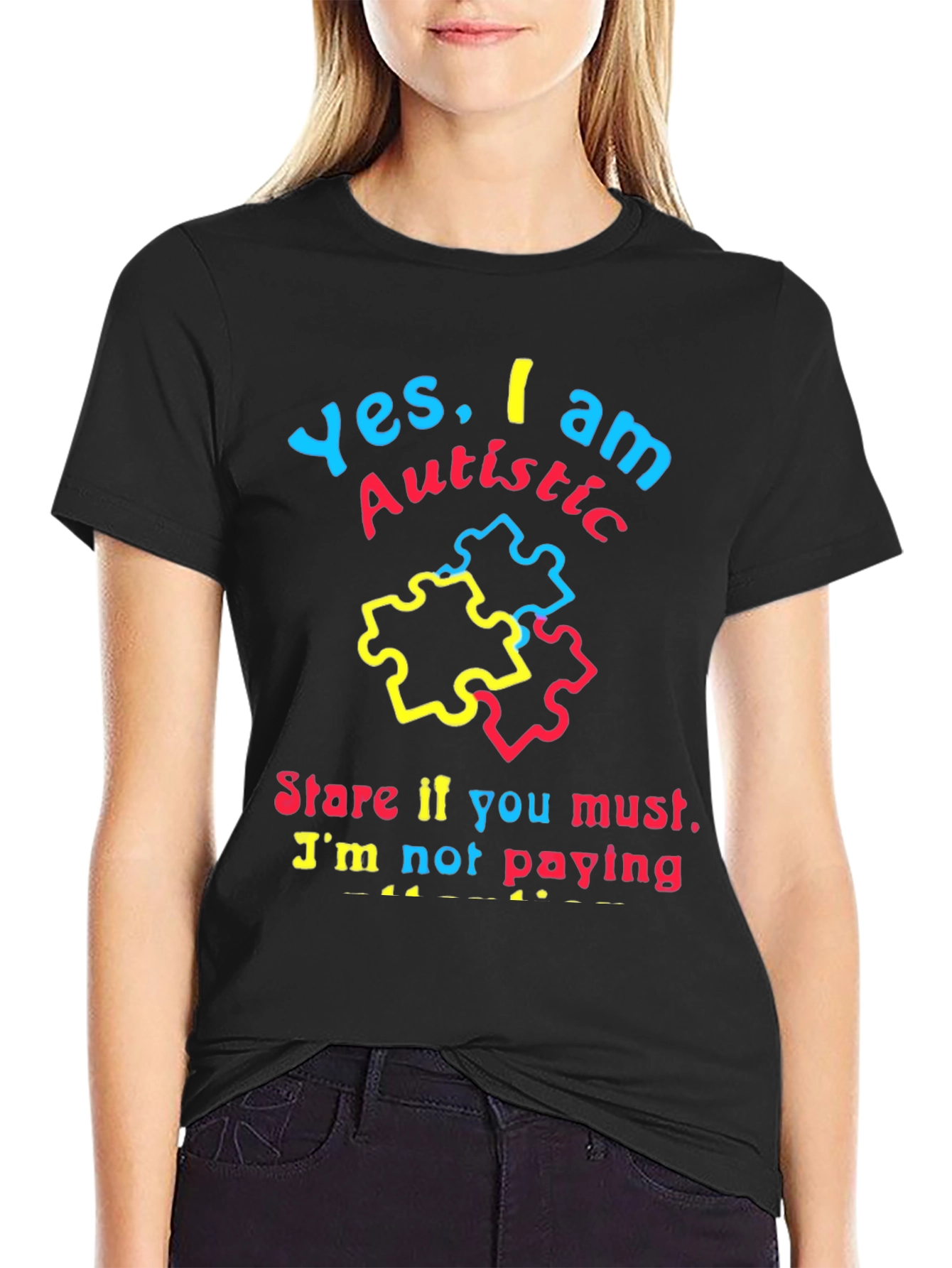 Autistic Pride Black T-Shirt