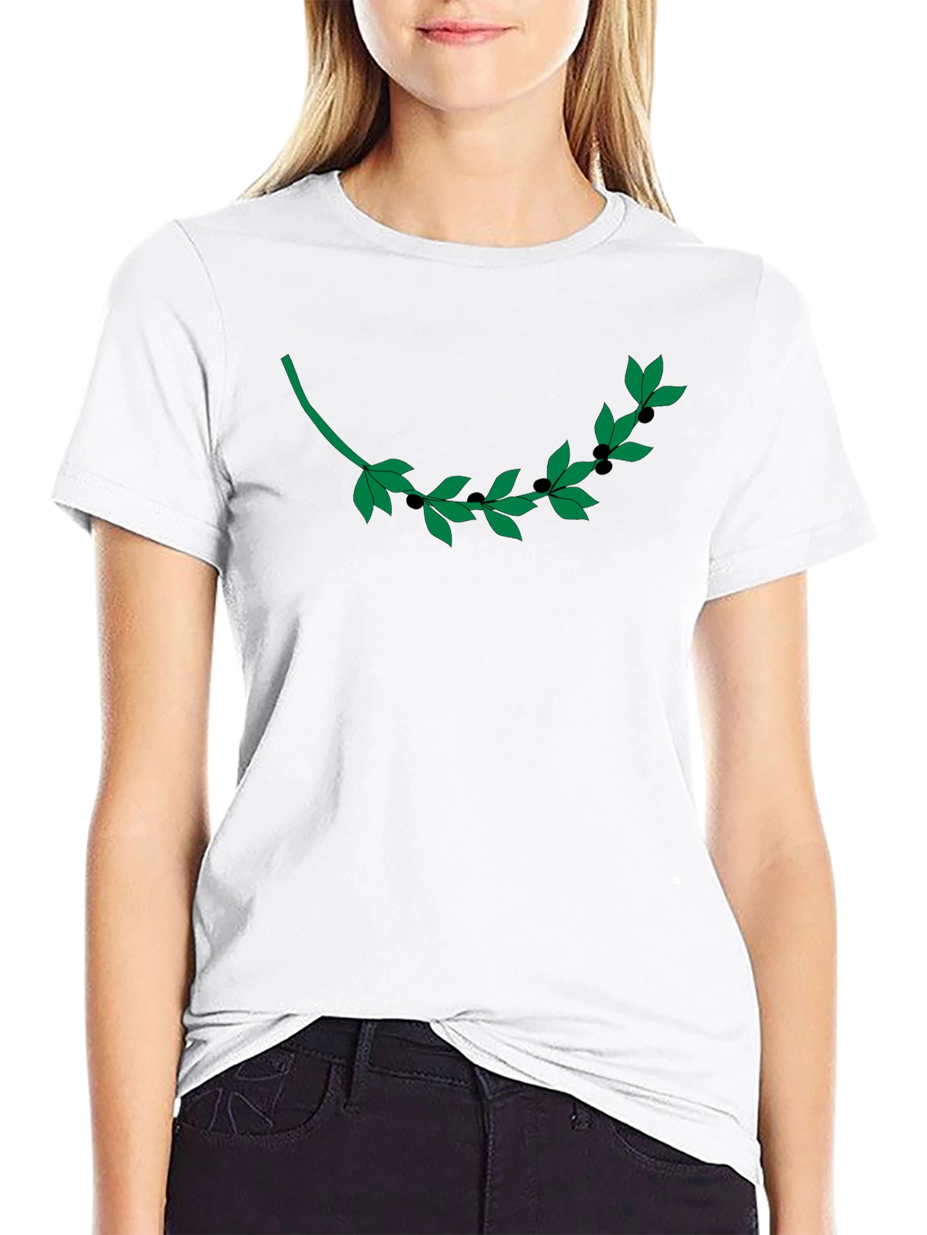 Olive Branch Graphic T-Shirt - Modern Casual Style