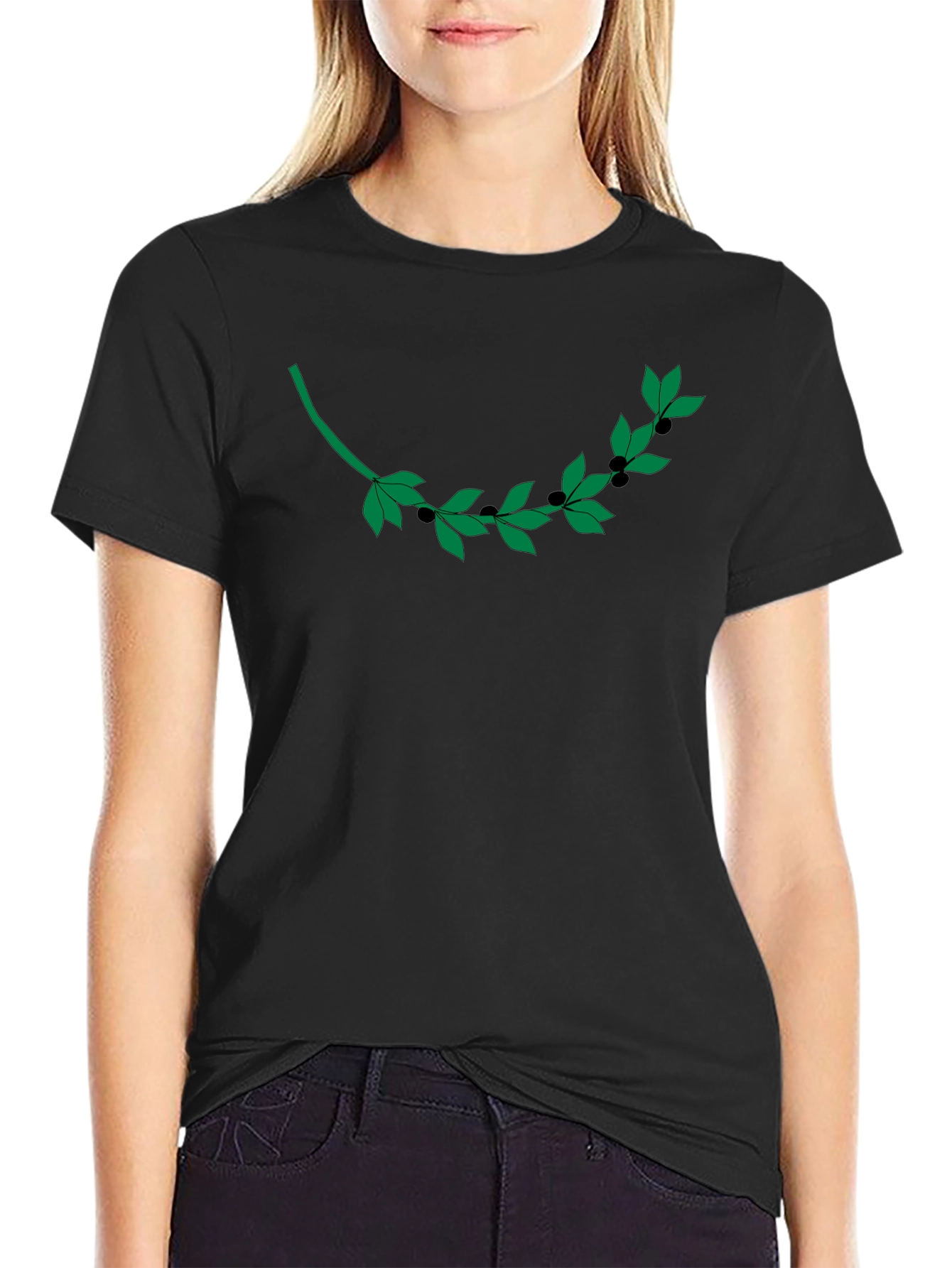 Olive Branch Graphic T-Shirt - Modern Casual Style